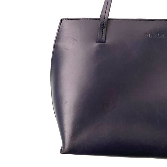 Vintage Furla Blue Soft Leather Shoulder Bag Made in Italy - Picture 7 of 11